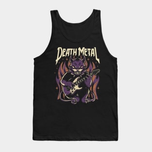 Death Metal Satanic Baphomet Cat Tank Top